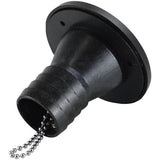 Deck Filler Black Nylon Straight Marked Water 38mm Cap with Seal & Chain