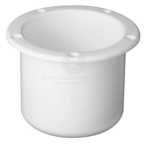 Drink Holder - White Nylon Flush Mount Boat, Caravan, RV