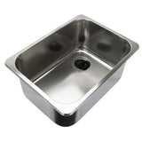 Boat Sink Rectangle Stainless Steel 320x260x150 90 Degree Support Edge Waste & Plug MADE IN ITALY