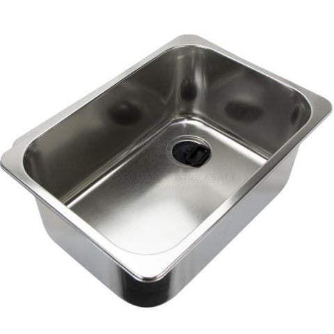 Boat Sink Rectangle Stainless Steel 355x260x150 90 Degree Support Edge Waste & Plug MADE IN ITALY