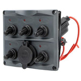 Marine Switch Panel 5 Gang with dual USB port & LED Indicators Water Resistant Relaxn