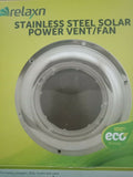 Solar Vent Stainless Steel With Recharge Battery Easy Install Vent/Fan & Switch